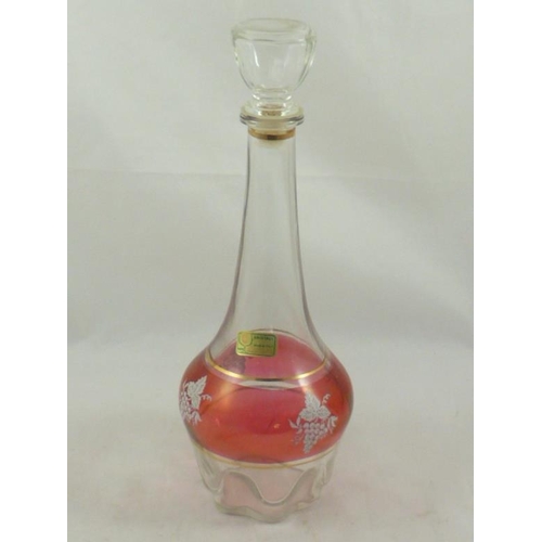 7 - Lubiana (Italy) Decanter and Four Matching Liqueur Glasses circa 1960 / 1970