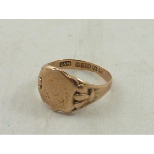 13 - Hallmarked 375 Birmingham Rose Gold Ring (2.3 grams)