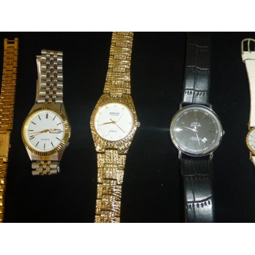 17 - Mixed tray of Watches Marked Omega, Breeze, Seiko and More