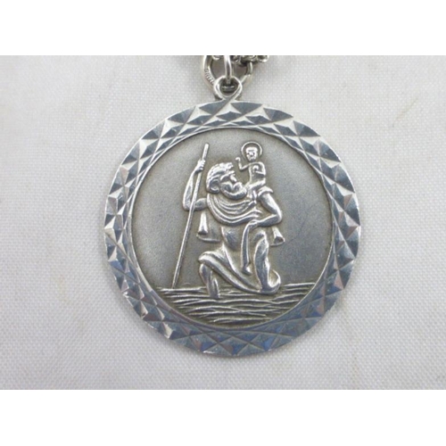 50 - Hallmarked London Silver St Christopher complete with Chain