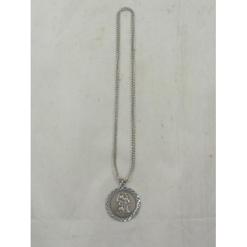 50 - Hallmarked London Silver St Christopher complete with Chain
