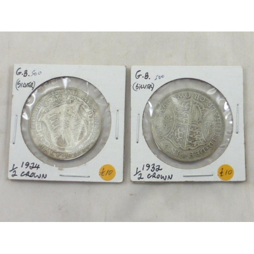 53 - Two Silver George V Half Crown's (1924 and 1932)