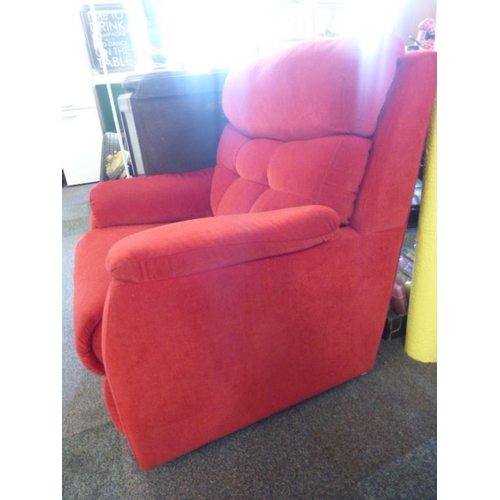 557 - Red single fabric arm chair