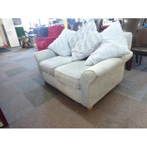 558 - Blue fabric two seater sofa