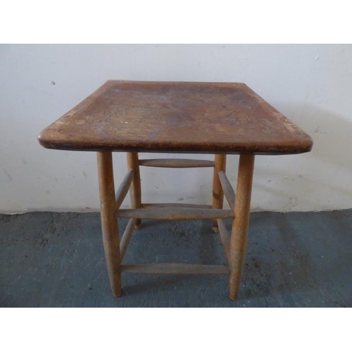 611 - Vintage Wooden Stool (55cm Tall)