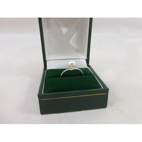 67 - Sterling Silver Pearl Ring in Box