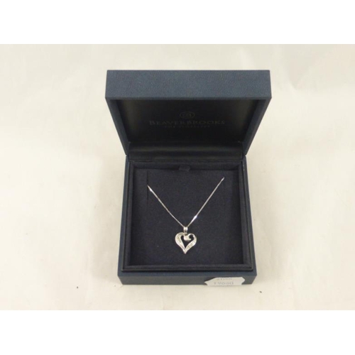 81 - 9ct White Gold and Diamond Pendant Necklace in Lovely Presentation Box