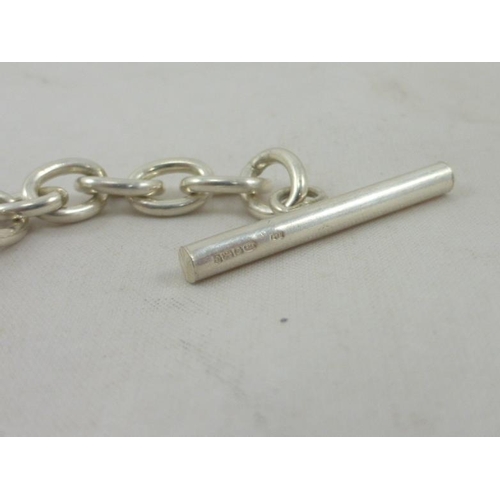 85 - Hallmarked Sterling Silver T Bar Necklace