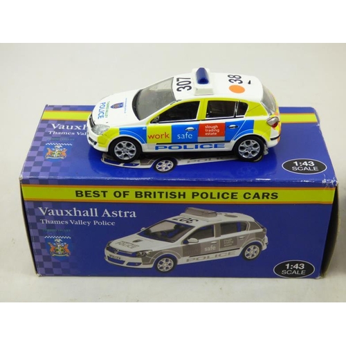 106 - Selection of Five Atlas Editions Die-Cast Scale Models of Police Cars one complete with Box and Cert... 