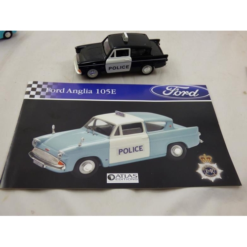 106 - Selection of Five Atlas Editions Die-Cast Scale Models of Police Cars one complete with Box and Cert... 