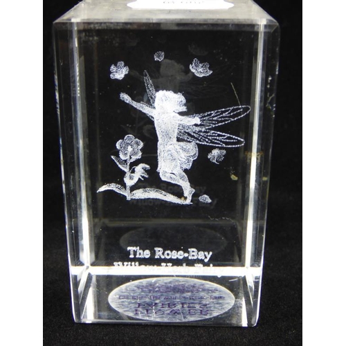 122 - Two Crystal Paperweights one marked Flower Fairies The Rose-Bay Willow-Herb Fairy