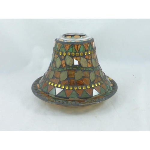 131 - Vintage Mosaic Glass Candle Holder