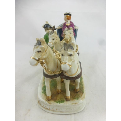 164 - Meissen Style Georgian Horse and Carriage (25cm)