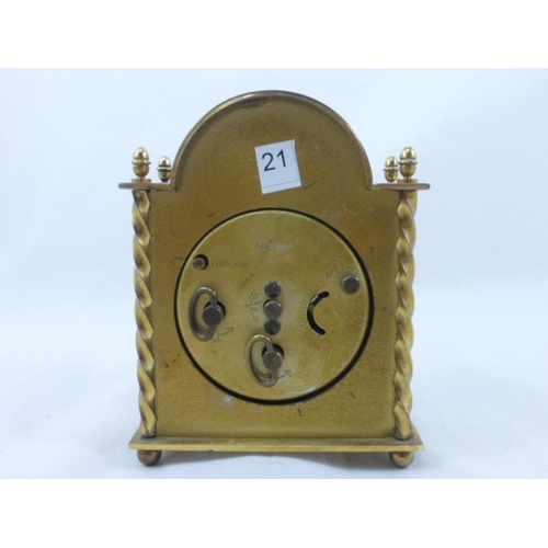 210 - Vintage Pre WWII Jerger Brass Mantle Clock