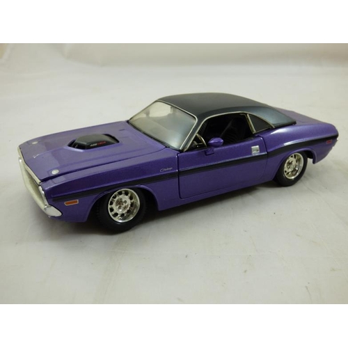 328 - Two Maisto 1/24 Die-Cast Scale Models of 1967 Ford Mustang and 1970 Dodge Challenger