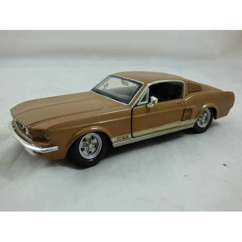 328 - Two Maisto 1/24 Die-Cast Scale Models of 1967 Ford Mustang and 1970 Dodge Challenger