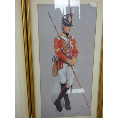 240 - Collection of Five Framed and Glazed Military Prints Signed Green Smith