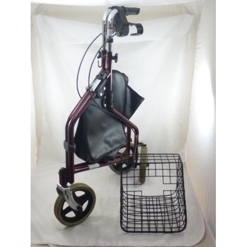 657 - Three Wheeled Shopping Mobility Aid with Basket