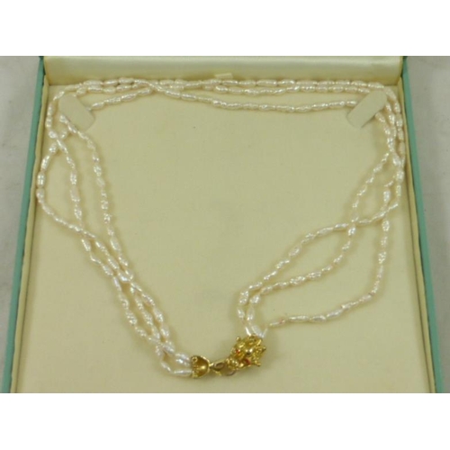 21 - Vincenza Dragons Head three Beaded Necklace with Presentation Box