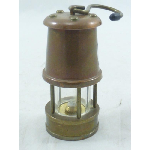 23 - Miniature Brass miners lamp with Fleur De Lis