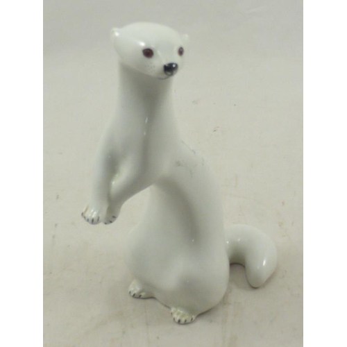 52 - Lomonosov Ceramic Pottery Stoat (19cm)