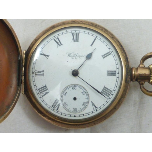 70 - Vintage American Waltham Traveller Pocket Watch with Star Dennison Case