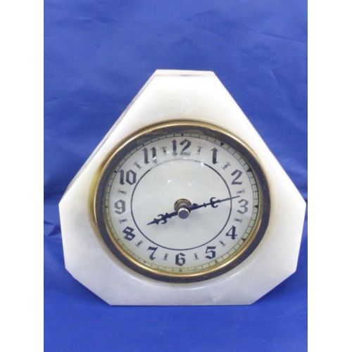 86 - Retro Plastic Cased Alarm Clock and Marble Mantel Clock