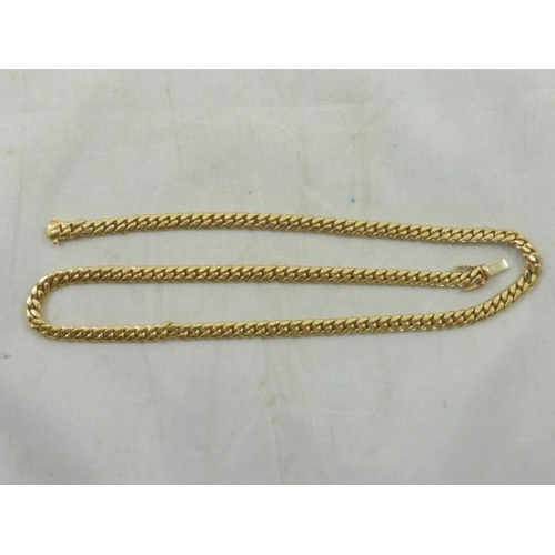 102 - Heavy Mappin and Webb 18k (marked 750) Gold Curb Link Necklace (45grams)