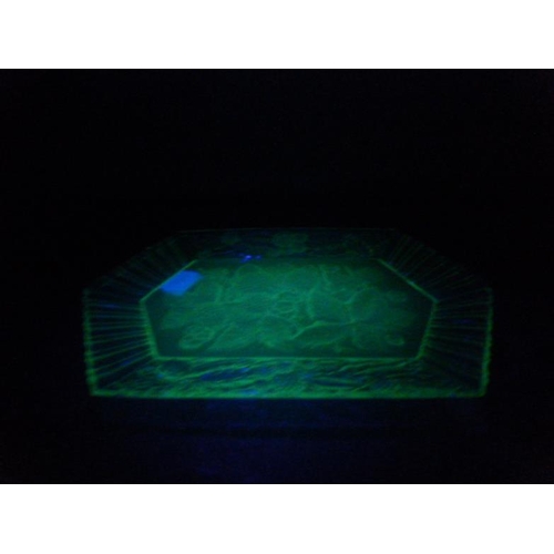 103 - Blackberry Pattern Uranium Glass Tray