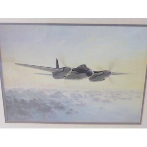 250 - Gerald Coulson Framed and Glazed Signed Print de Haviland Mosquito mk IV