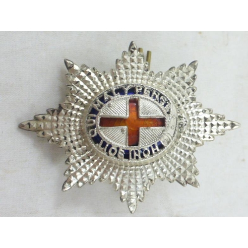 74 - Badge for The Order of The Garter with Central St Georges Cross Surrounded by Moto (Marked Silver)