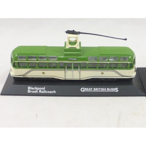 79 - Selection of Atlas 1:76 Diecast Scale Models of Great British Buses Mount on Plinths