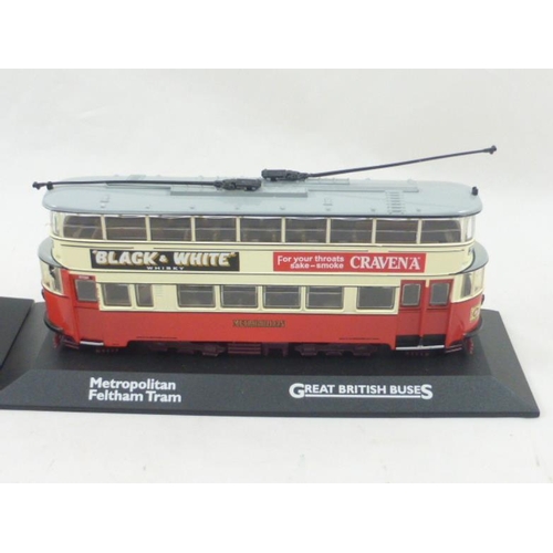 79 - Selection of Atlas 1:76 Diecast Scale Models of Great British Buses Mount on Plinths