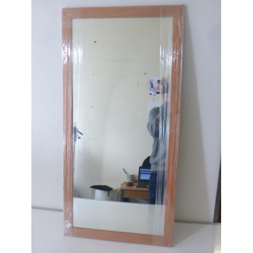 415 - New Wood Framed Wall Mirror (98cm x 49cm)