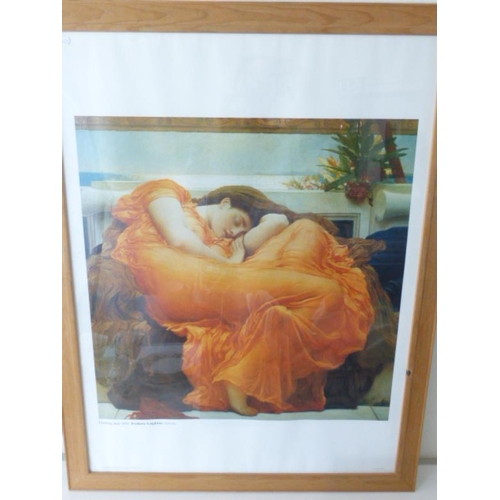 427 - Framed Academic Art Print entitled Flaming June 1895 by the artist Frederic Leighton  (1830-96)