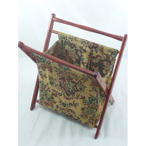 437 - Vintage Wood and Fabric Sewing Box