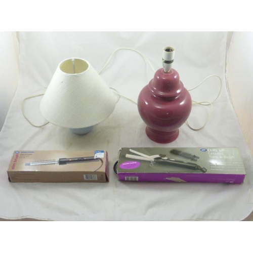 489 - Collection of two lamps and Boots Slim Brush