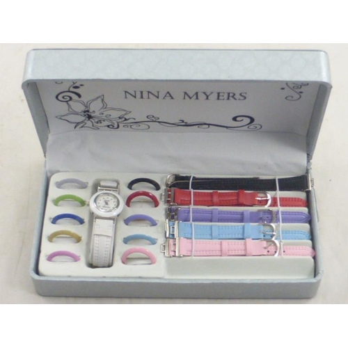 523 - Nina Myers Watch with a Selection of Straps and Bezels