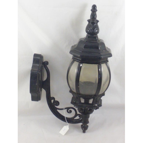 600 - Vintage Metal and Glass Wall Mounted Coach Lantern