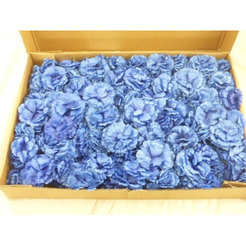 630 - Large Collection of Royal Blue Silk Carnations