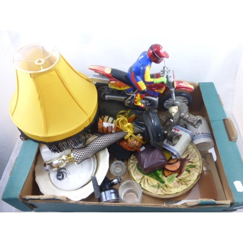 633 - Mixed Box Including Lamp Shade, Ceramic Ornaments, Suzie Cooper and many more