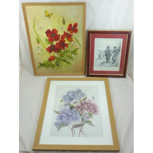 644 - Large collection of framed and glazed prints to include Butterflies