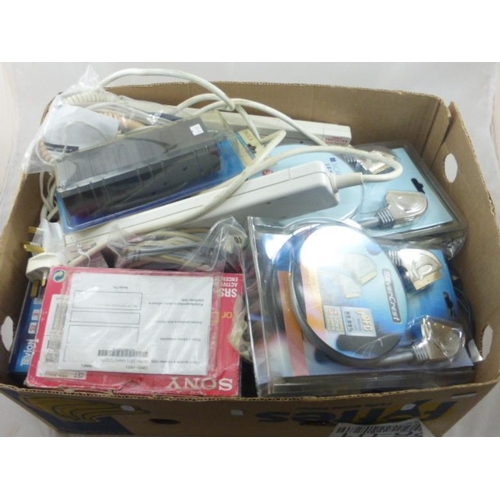 657 - Mixed lot of Electricals Including Extension Leads, Scart Leads, Speakers and Lots More