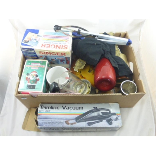 659 - Mixed Lot Including Trimline Vacuum, Soda Siphon, Child's Singer Sewing Machine and Lots More