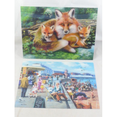 513 - Two 3D Pictures entitled Beside the Seaside, and Foxes