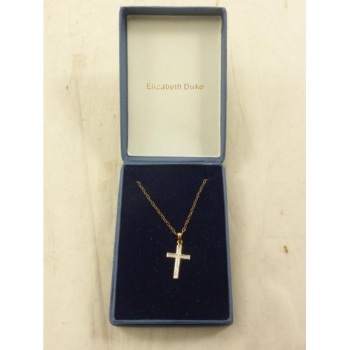 14 - Gold 9k Chain with Cross Pendant in Presentation Box