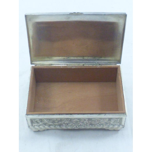 16 - WW2 White Metal Cigarette Box (Made in Occupied Japan)