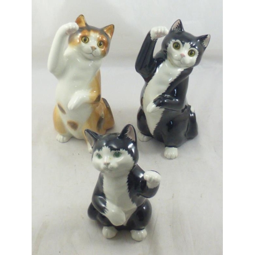 20 - Three Cat's & Co Ceramic Cat Figures (26cm)