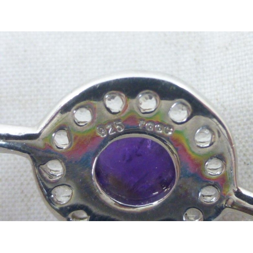 37 - Sterling Silver and Amethyst Bangle also Marked TGGC