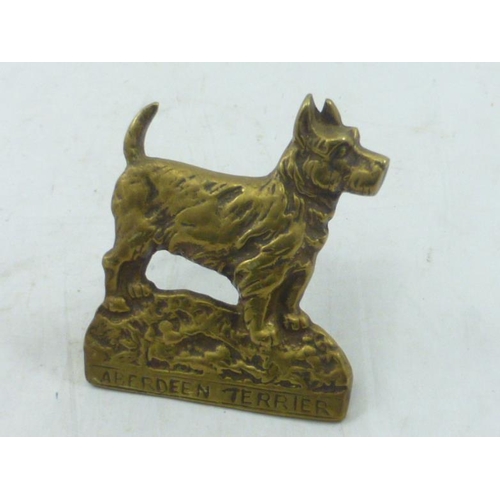 73 - Vintage Brass Aberdeen Terrier Figure